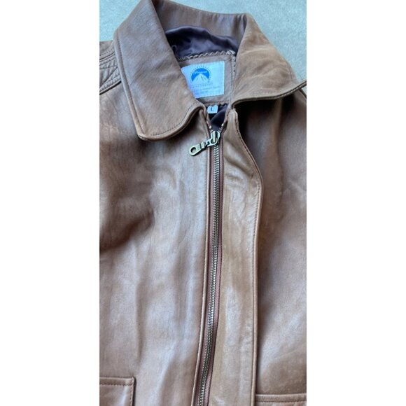Vintage PARAMOUNT FILMS LEATHER JACKET BOMBER Men’s Size Large Made in USA - Picture 10 of 14